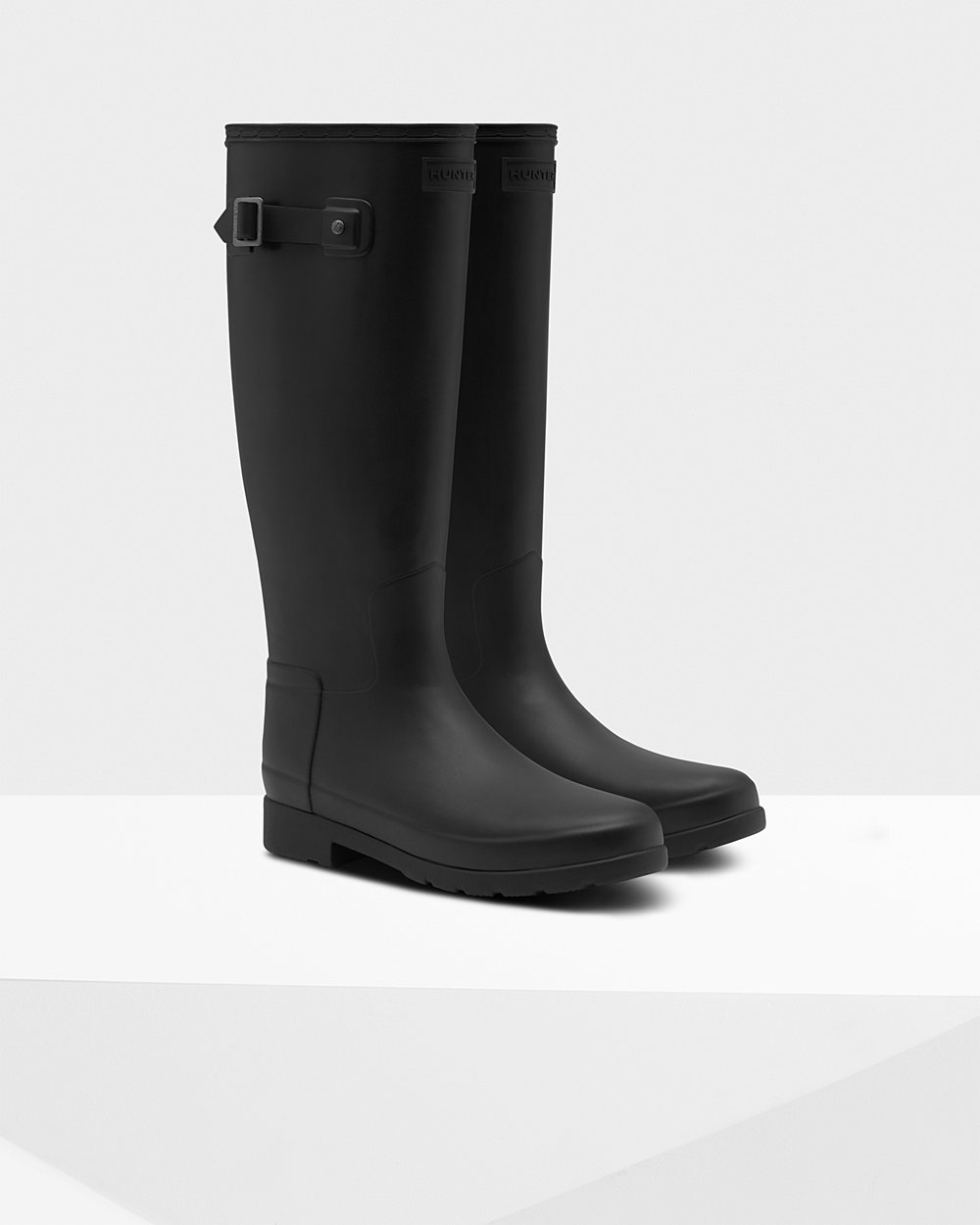 Womens Tall Rain Boots - Hunter Original Refined (39EPBXDCN) - Black